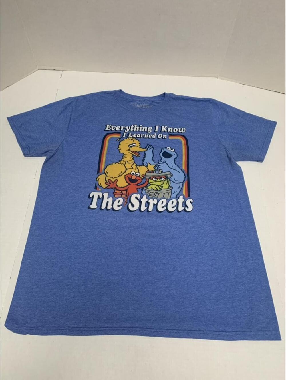 Sesame Street Blue Graphic Mens Size L 42-44 T Shirt